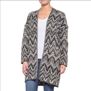 Lucky Brand Black & White Cardigan Duster